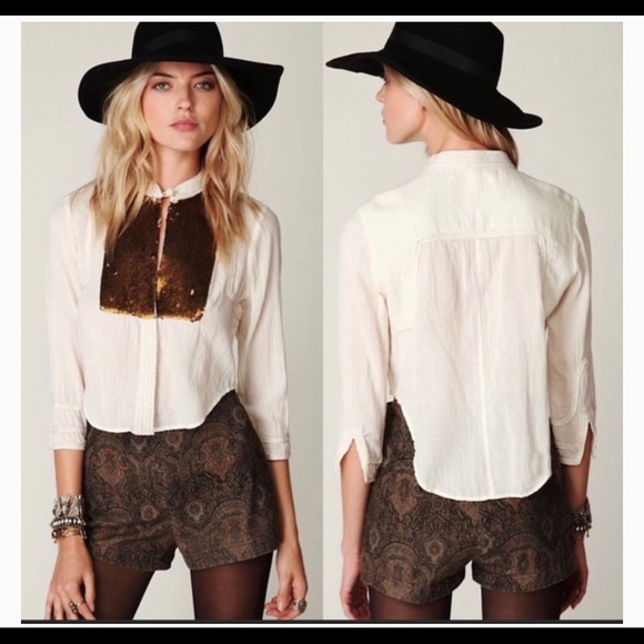 FP New Romantics Sequin Button Shirt top - Picture 3 of 6